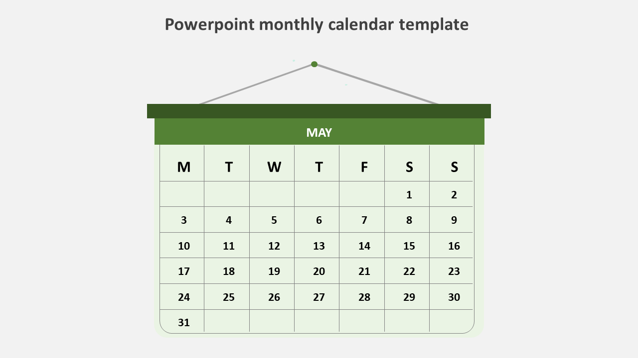powerpoint monthly calendar template
